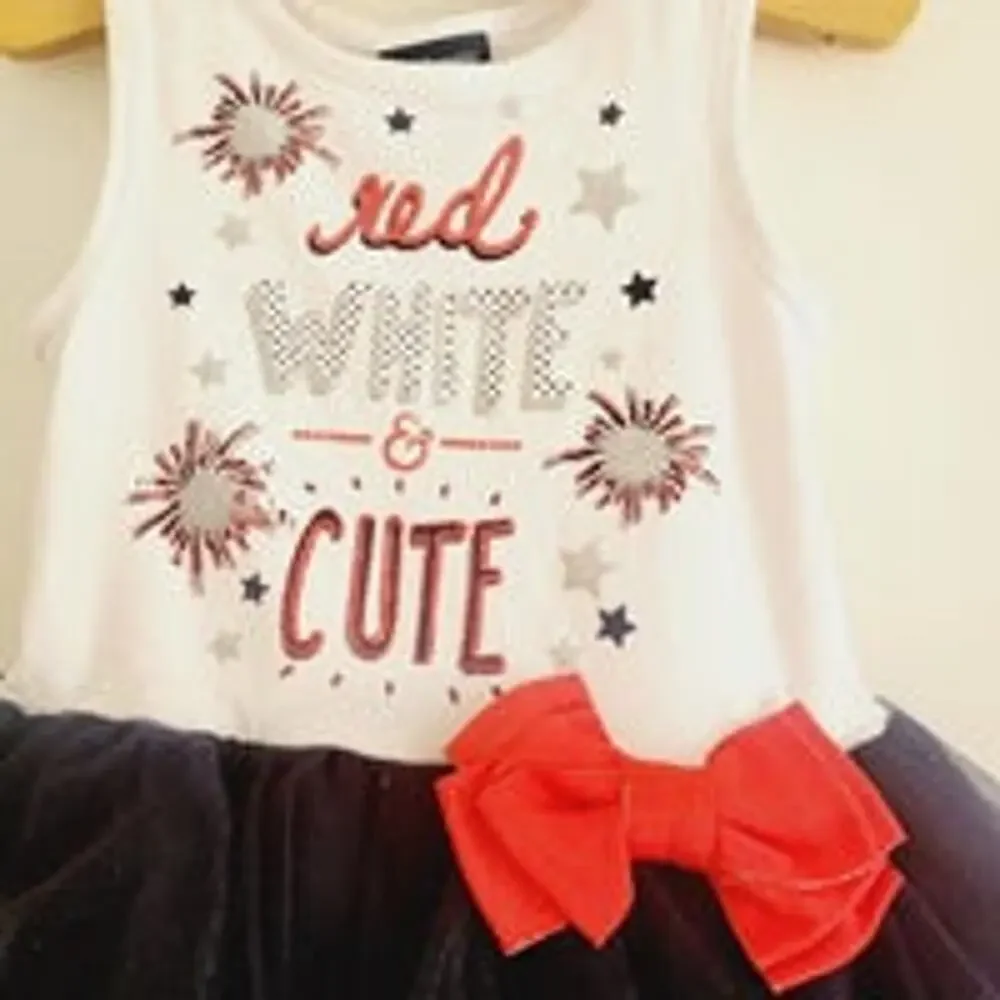 Red white and cute 12M dress fourth of July
